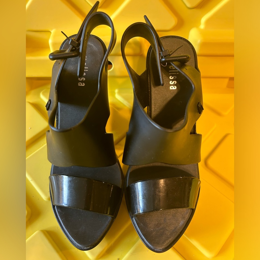Melissa Black Wedge Sandals
